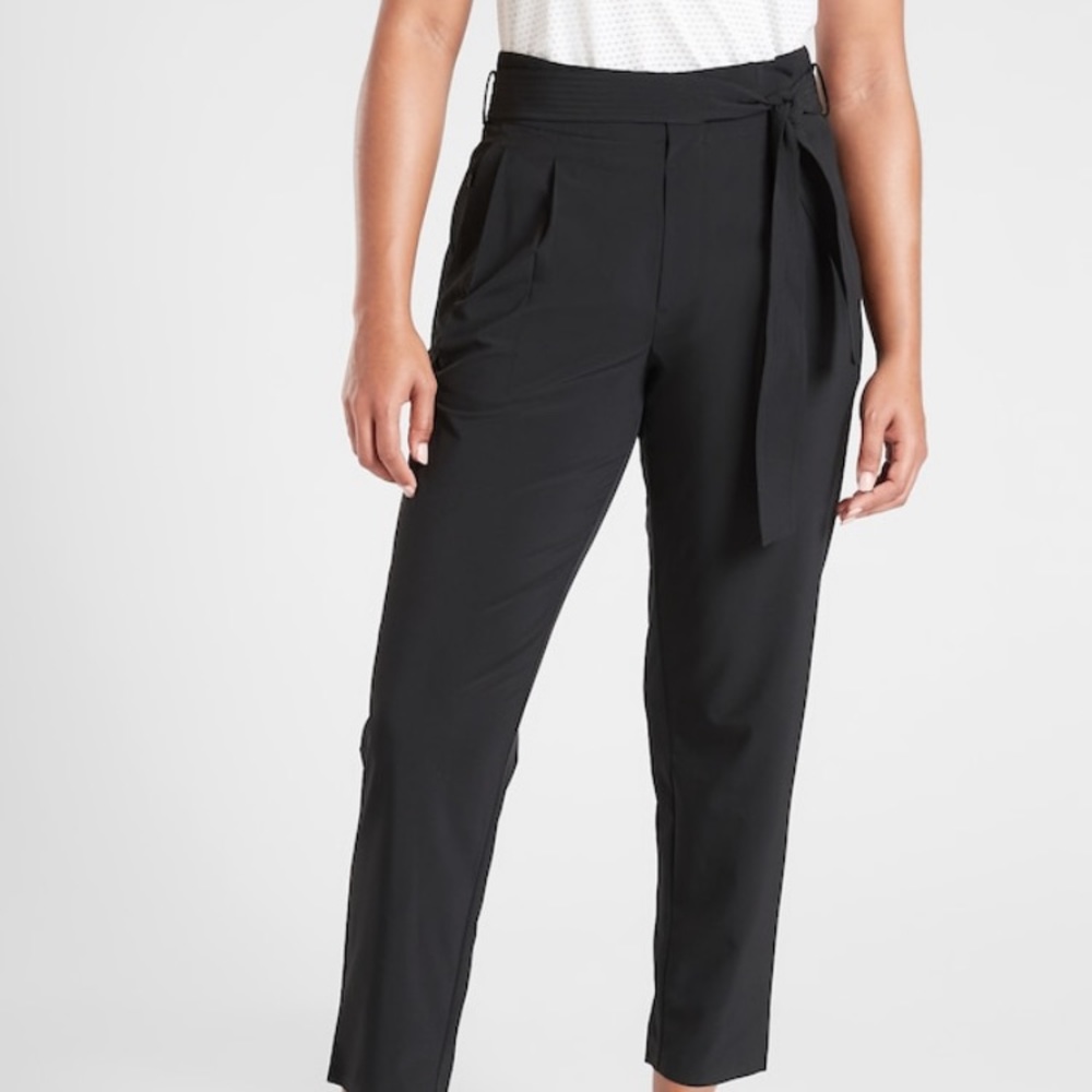 Athleta Black Tie-Waist Joggers